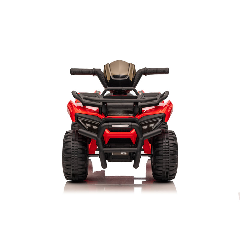 Red 6V Battery Powered Kids Quad with Working Headlights