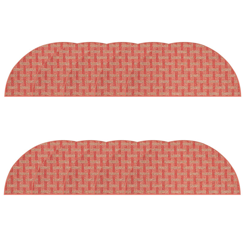 Ensemble de tapis intérieur / extérieur en polyester touffeté à la machine Korren, Demi-cercle 1 pi 6 po x 3 pi