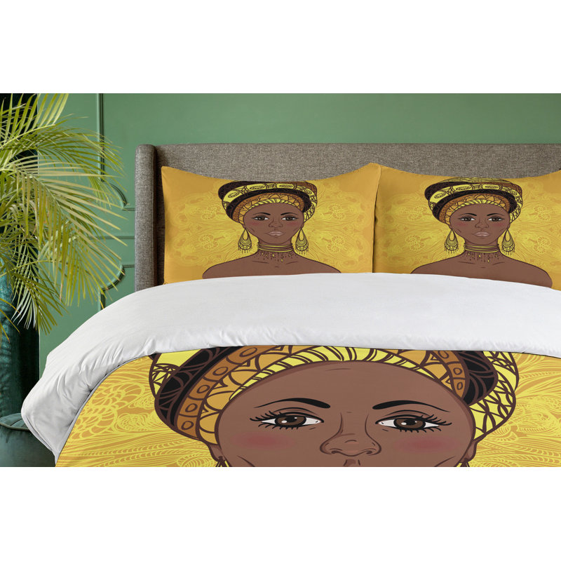 African Modern & Contemporary Polyester Duvet Cover, Queen