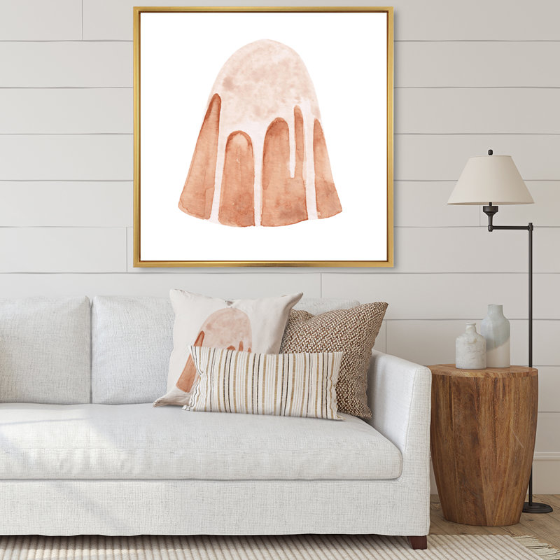 Gâteau de Pâques sur blanc - peinture sur toile, H 30 po x l 30 po x P 1 po, Cadre flottant doré