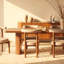 Table de salle à manger Ovelo 96 po en chêne avec double pied central, grande table de cuisine moderne en bois - Brun-134888611