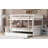 58" W Solid Wood Bunk Bed with Trundle and Convertible Design -134682259