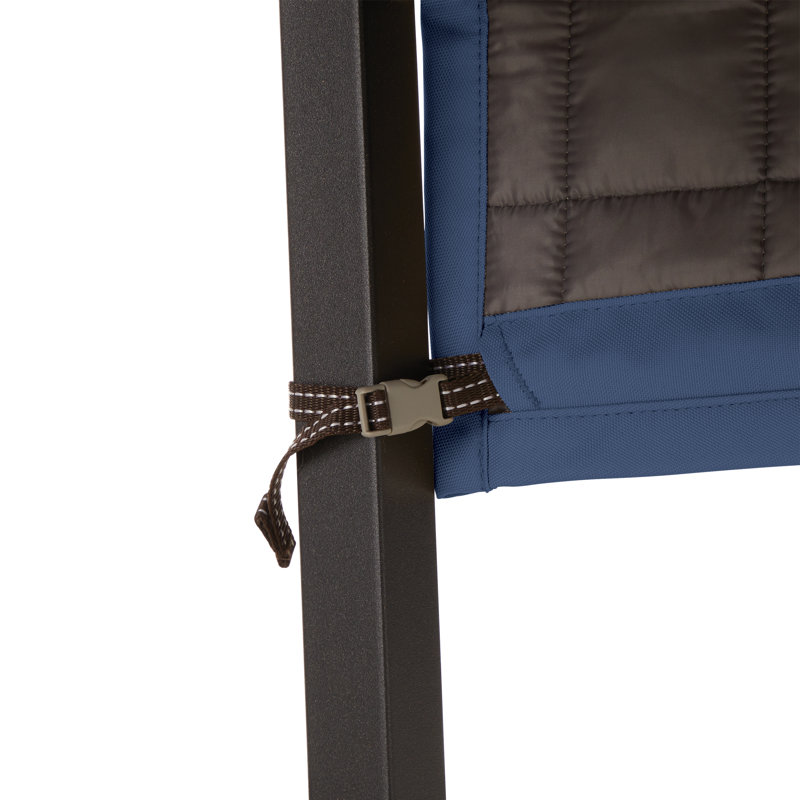 Ayvion Polyester Box Cushion Dining Chair Slipcover, Heather Indigo