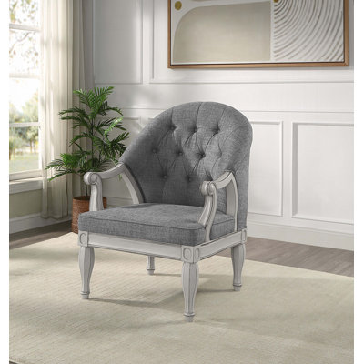 Chaise avec accoudoirs en tissu et 4 pattes