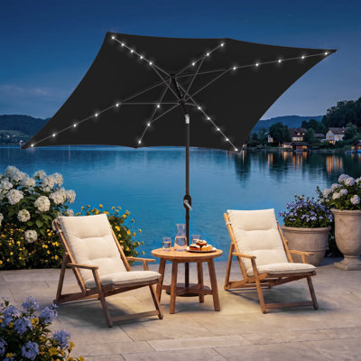Parasol de marché rectangulaire lumineux 10 pi x 6,5 pi Buono