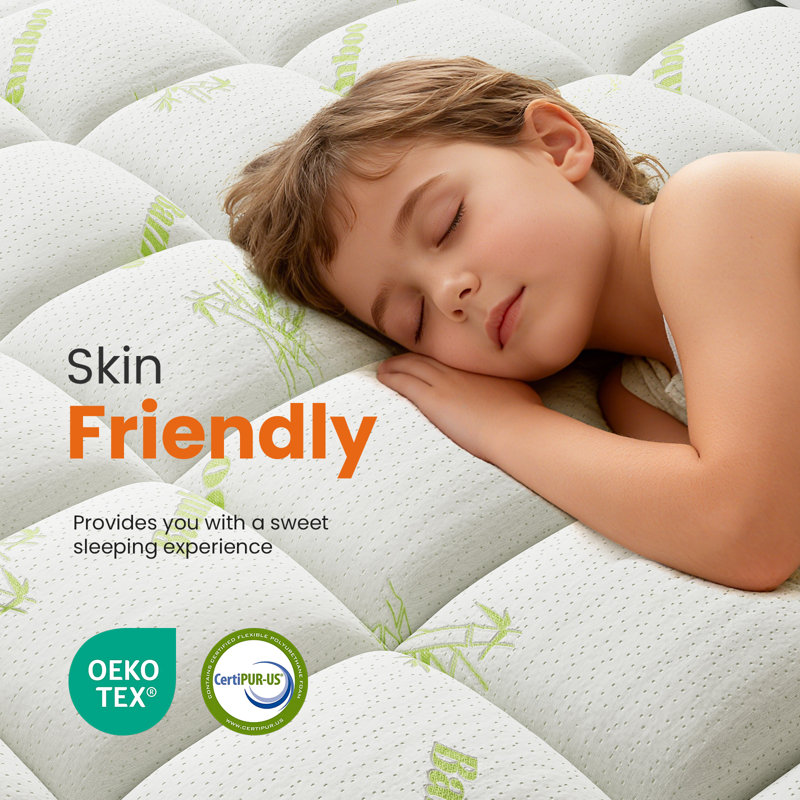 Protège-matelas Molley, surmatelas épaissi avec rembourrage en viscose de fibre de bambou, respirant, doux et rafraîchissant