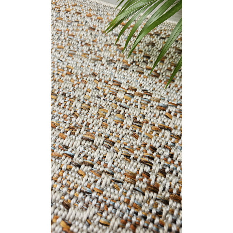 Sharm Rectangle Area Rug in Orange, Rectangle 5' x 8'