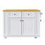 Grand îlot de cuisine 48 pouces avec 2 tabourets de bar, prise de courant, 5 roulettes avec abattant, 5 supports latéraux ouverts, 2 tiroirs-838118058