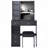 29.2" Small Size Left Drawer Desktop Vanity Table + Cushioned Stool, Extra Large Right Sliding Mirror, Multi Layer High Capacity Storage, Practical Fashionable Dresser, Suitable For Small Space-206913499