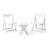 Hips Foldable Small Table And Chair Set With 2 Chairs And Rectangular Table  White-12163991