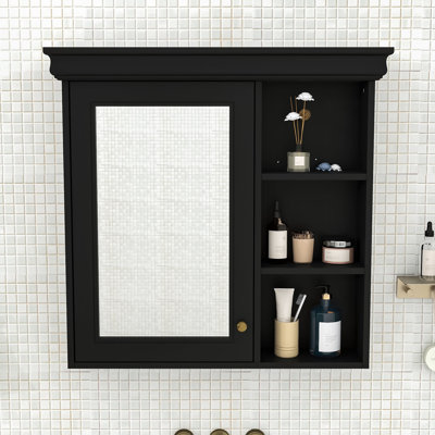 Armoire de salle de bain élégante avec tablettes de rangement et miroir haute définition