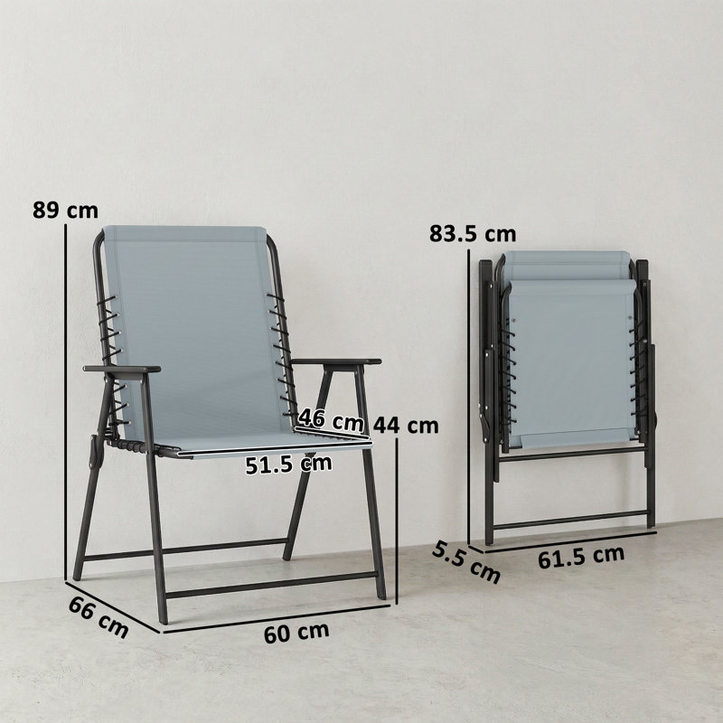 Folding Chair, 2, Grey