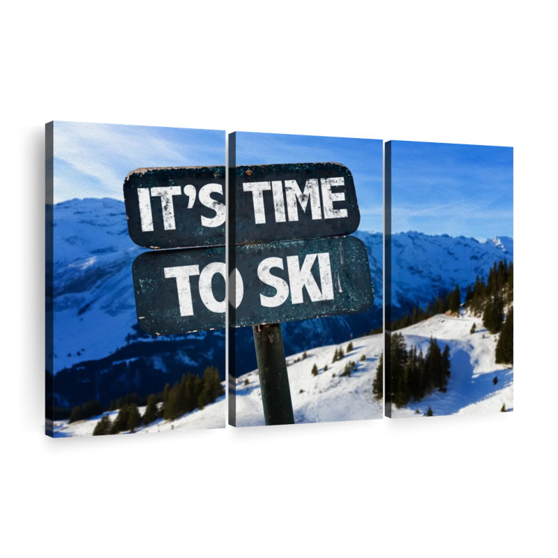 It's Time To Ski 3 - Pièces sur toile, H 20 po x l 33 po x P 1,25 po