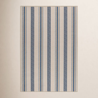 Nimes Neutral Machine Washable Striped Rug