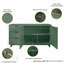 Buffet moderne en bois massif 55 po avec 3 tiroirs et 3 tablettes Granville-86782987