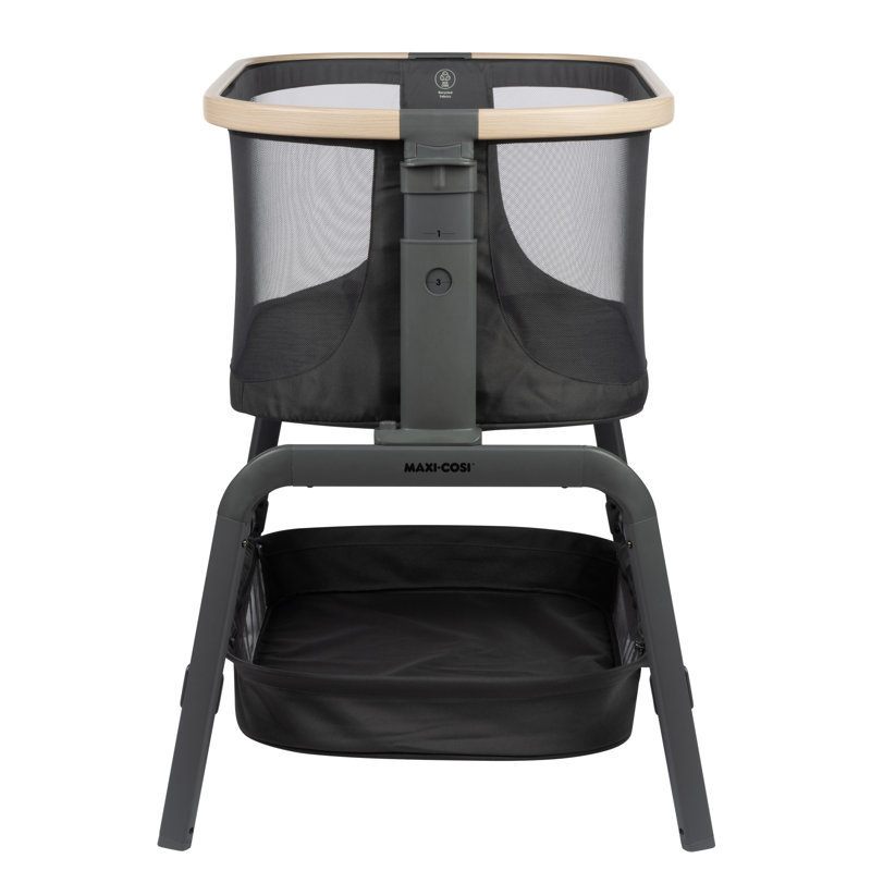 Iora Bedside Crib with Mattress, Light Gray