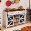 Buffet en bois 55,00 po avec tablettes réglables, treillis métallique et tiroirs-482433640