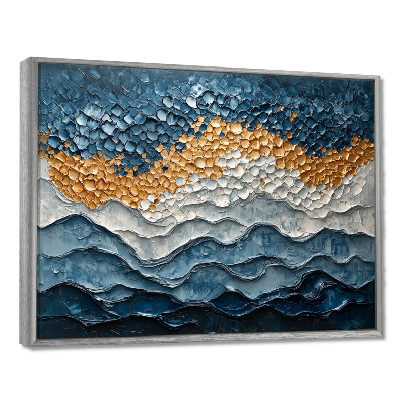 Wirth - Coastal Canvas Art Print, Argent argent, H 34 po x l 44 po, Impression encadrée flottante