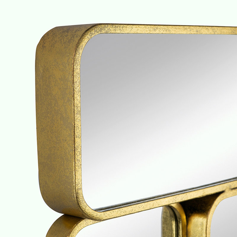 Miroir 32 po avec miroir décoratif encadré en métal doré