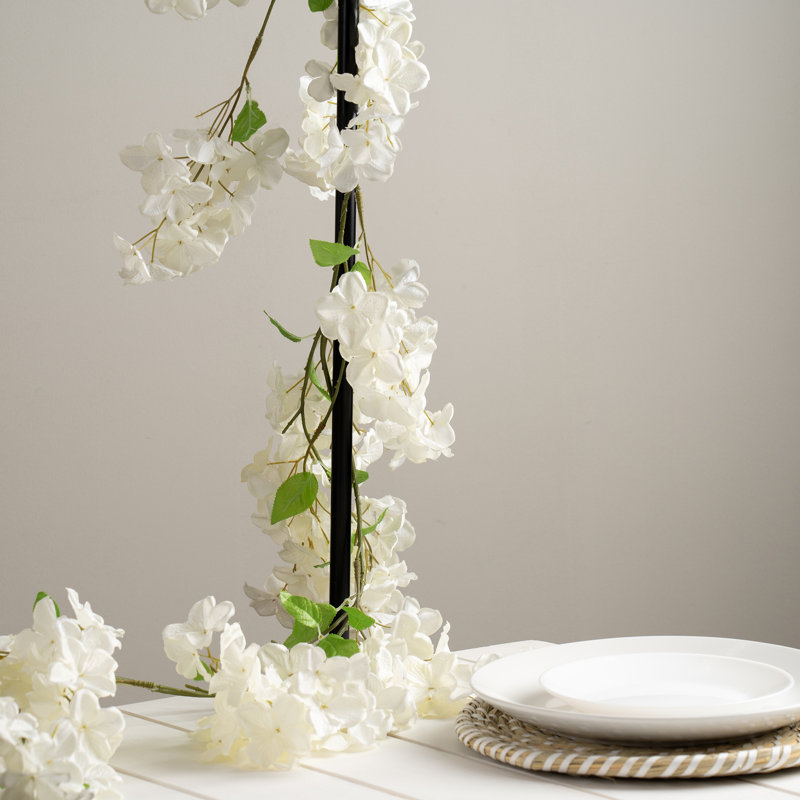 193cm Faux Trailing Hydrangea Garland White