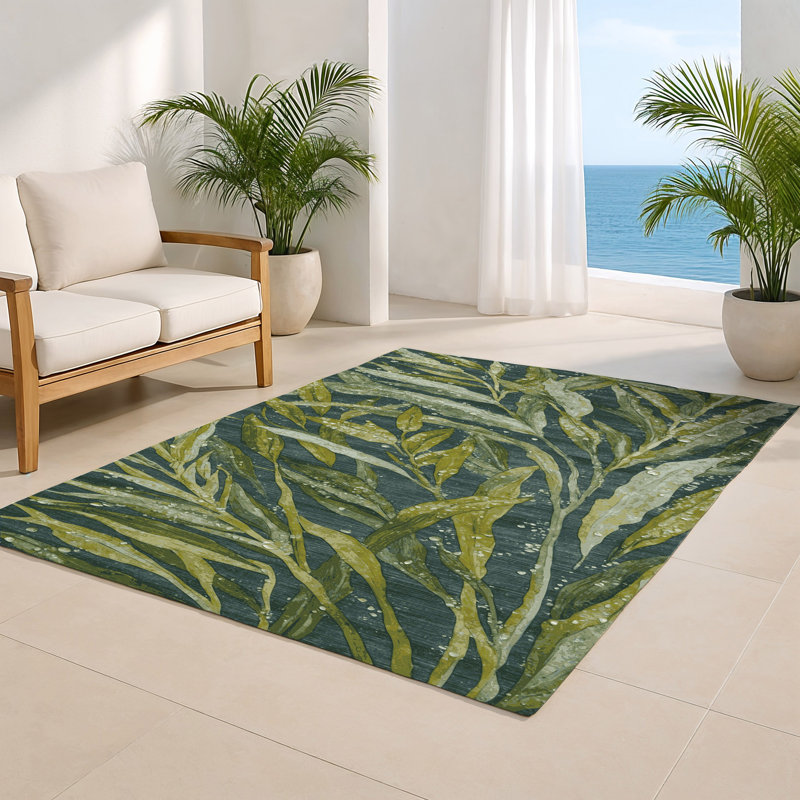 Nature Green Indoor and Outdoor Area Rug, Rectangle 2' x 3'