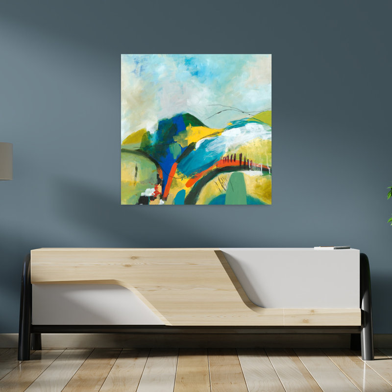 Paysage alpin n ° 1 abstrait contemporain, art naturel, H 36 po x l 36 po