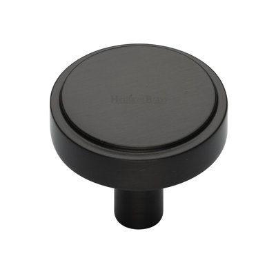 Heritage Brass Cabinet Knob Stepped Disc Design