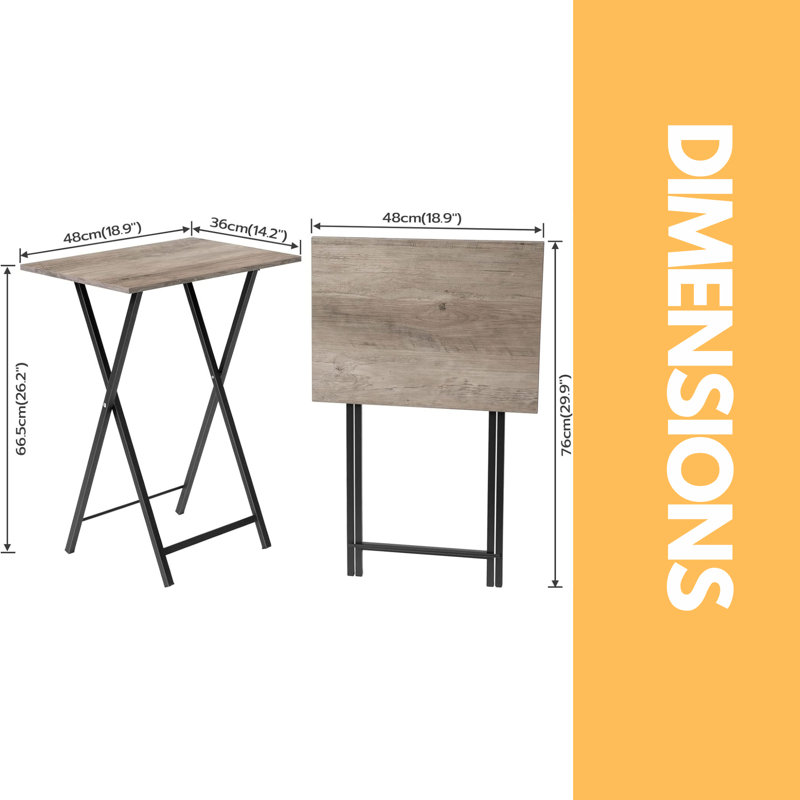 Kratika 2 Piece Side Table Set Folding End Tables Home Living Room Furniture