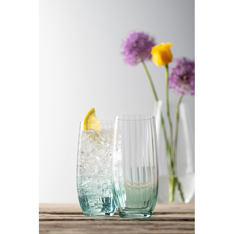 Ethridge 15oz. Hurricane Glass Set, Aqua