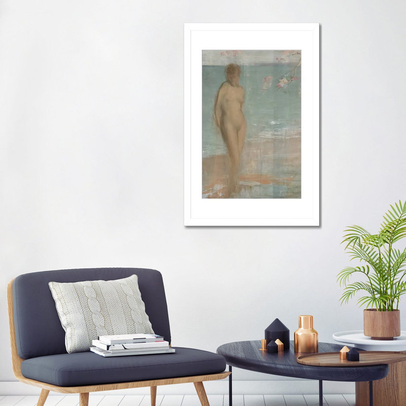 Vénus se levant de la mer - reproduction d'art murale - papier d'art encadré, 32 po x 24 po, Papier encadré, Blanc