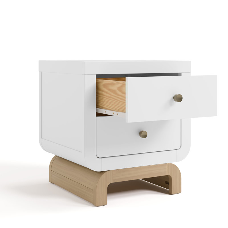 Santorini 2 Drawer Nightstand, White