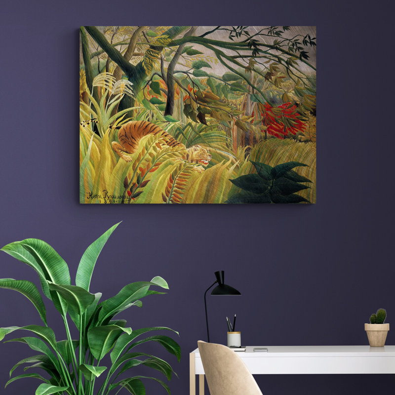 Tiger In A Tropical Storm by Henri Rousseau - Wrapped Canvas Art Prints, 31 cm H x 41 cm W