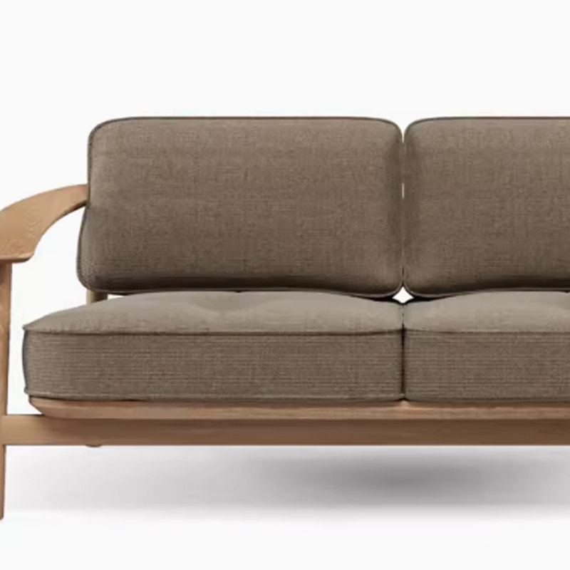 Canapé d'extérieur moderne simple en éponge 69,29 avec coussins Sunbrella®, Brun, Brun clair