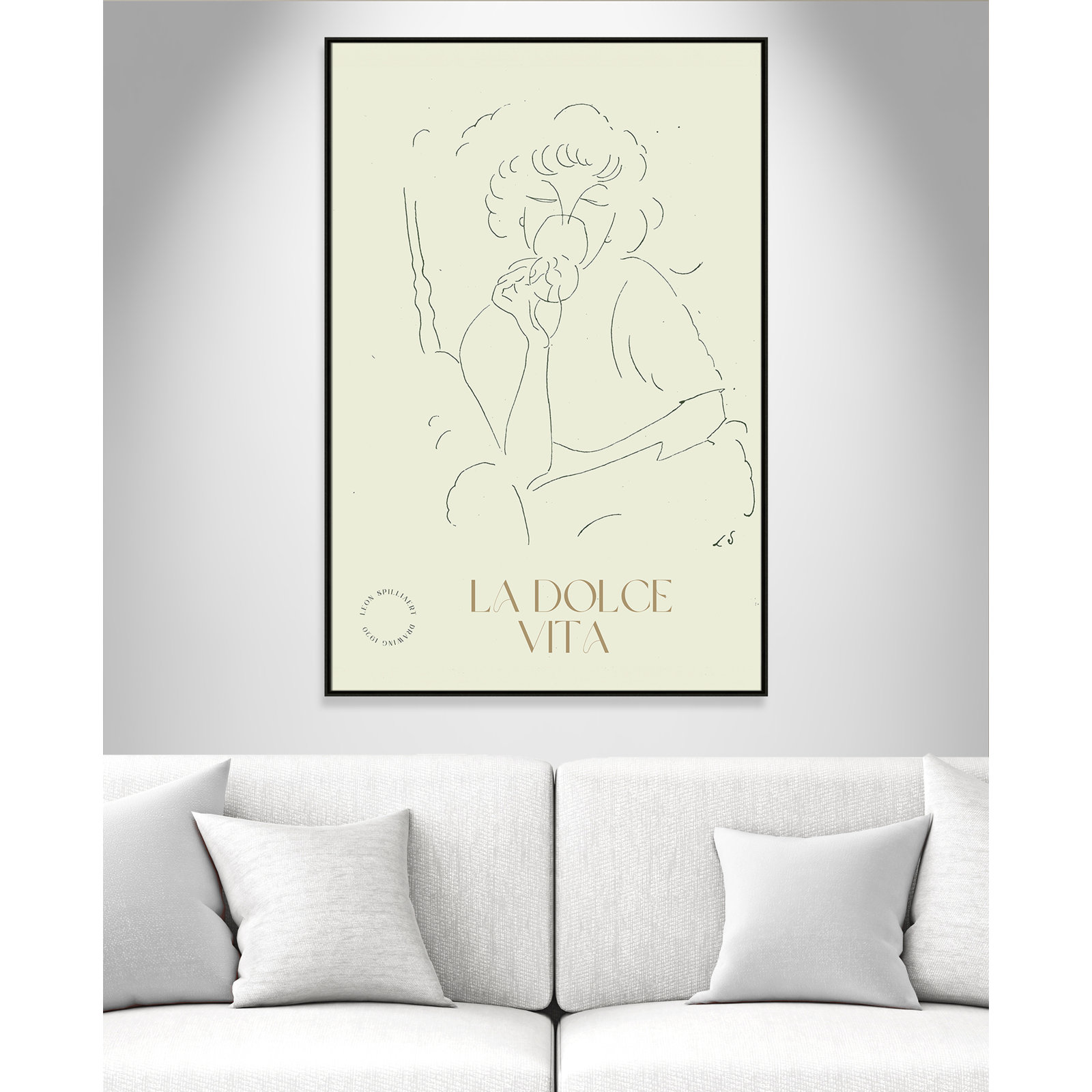 Dottie "La Dolce Vita" Print, 61.5" H x 41.5" W, Espresso