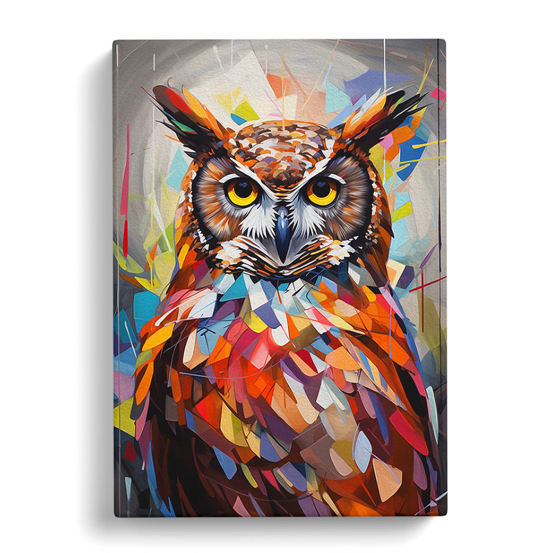 Owl Geometric - Wrapped Canvas, 60cm H x 40cm W x 3cm D