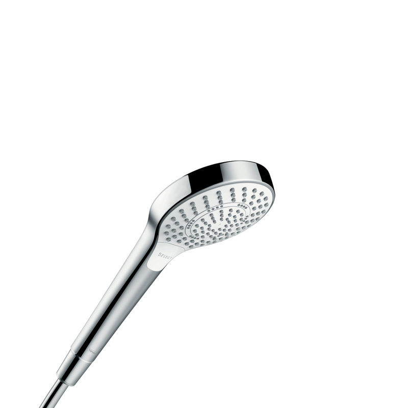 hansgrohe Croma Select S Handshower 110 3-Jet, 2.5 GPM, White/Chrome