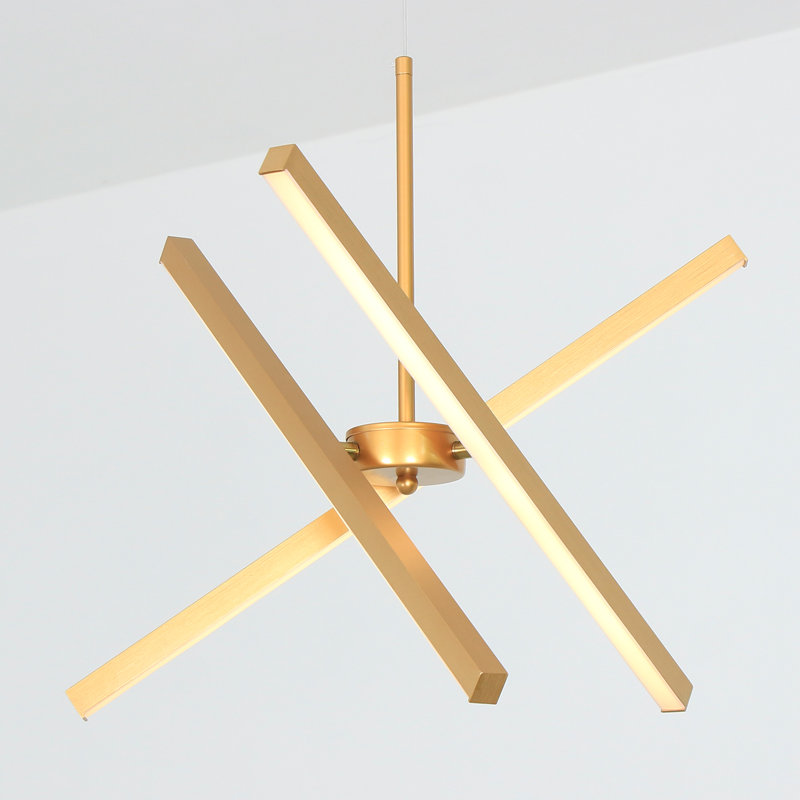 Zhangjing3 Modern Chandelier Sputnik LED Kitchen Island Remote Dimmable, 22"H x 22"W x 22"D, Gold