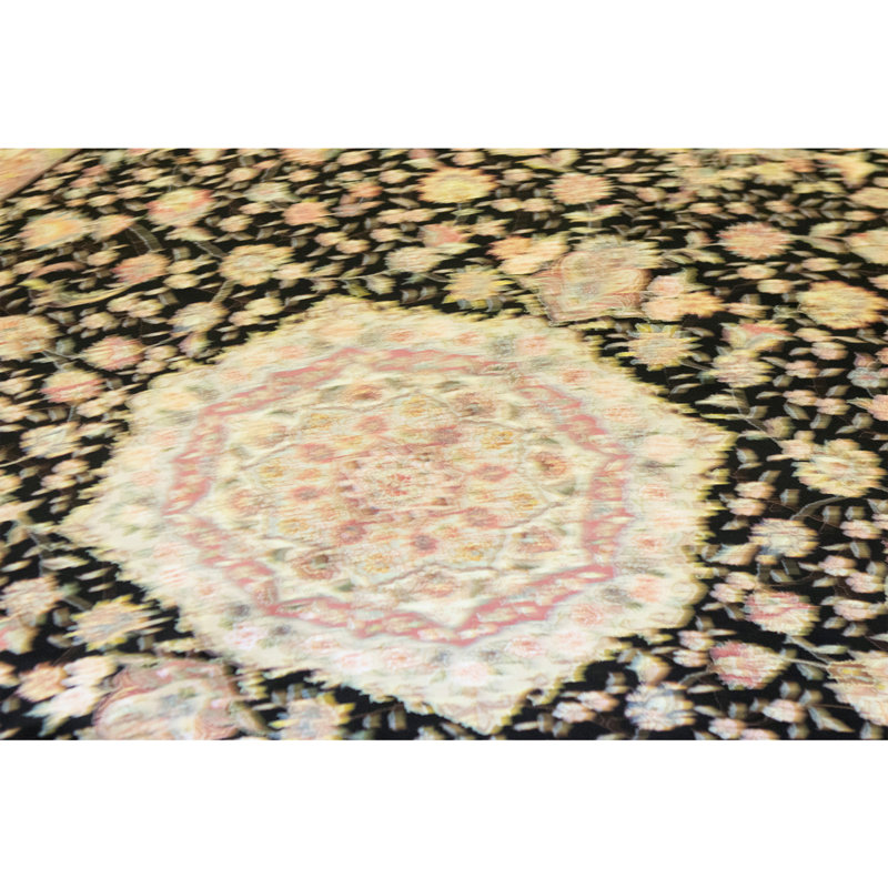 Tapis rectangulaire en laine noué à la main