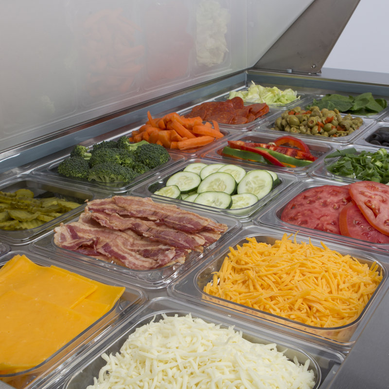Stainless Steel 18 Cu Ft 3-Door Commercial Prep Refrigerator