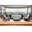 Fauteuil oscillant pivotant en aluminium thermolaqué Laguna avec coussins Sunbrella®, qualité commerciale
