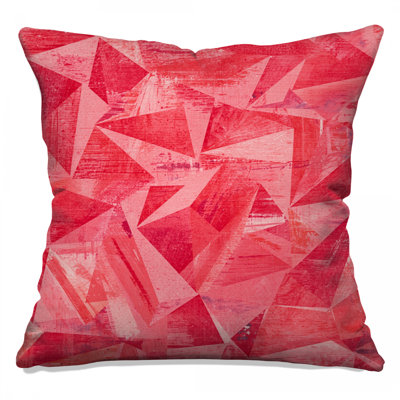 Red Geometric Shapes Double Sided Throw Pillows