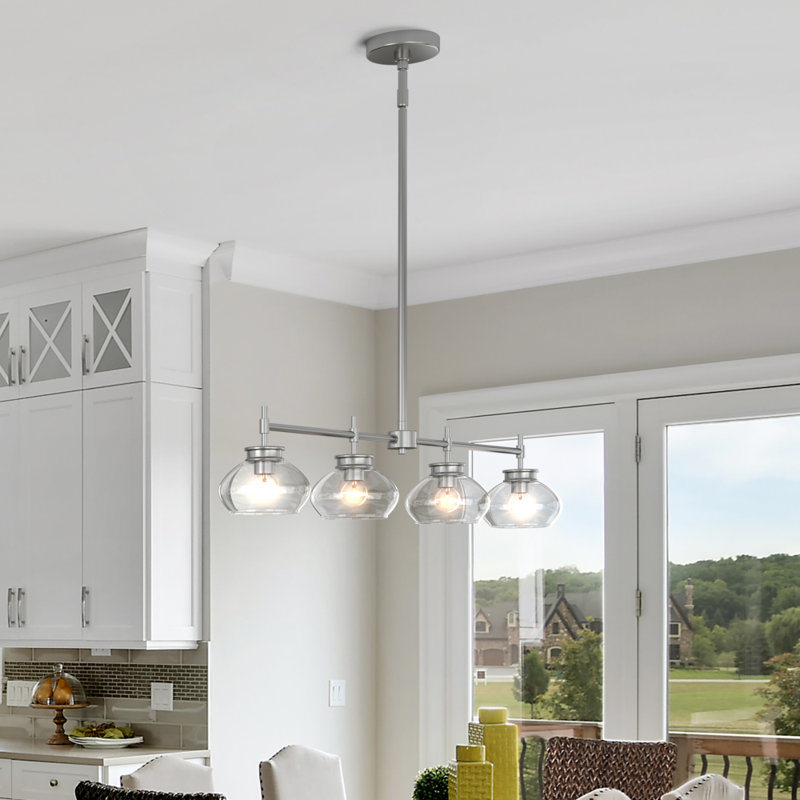 Kinsmon Plug & Play 6-Light Chandelier in Transitional and Modern Style-59.6 Inches Tall and 36 Inches Wide, Brushed Nickel