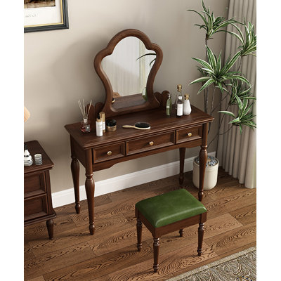 Coiffeuse en bois de frêne de style américain avec miroir pour la maison