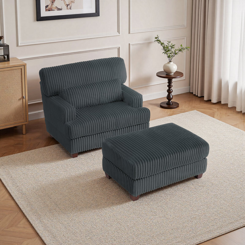Ermia 92Cm Wide Armchair, Dark Grey Faux Fur