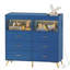 Commode 6 tiroirs avec plateau à langer, lumières DEL et station de charge, commode à langer moderne-1249778880