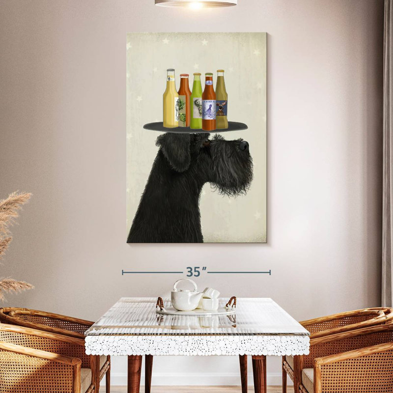 Brampt Schnauzer Black Beer Lover, 51" H x 34" W