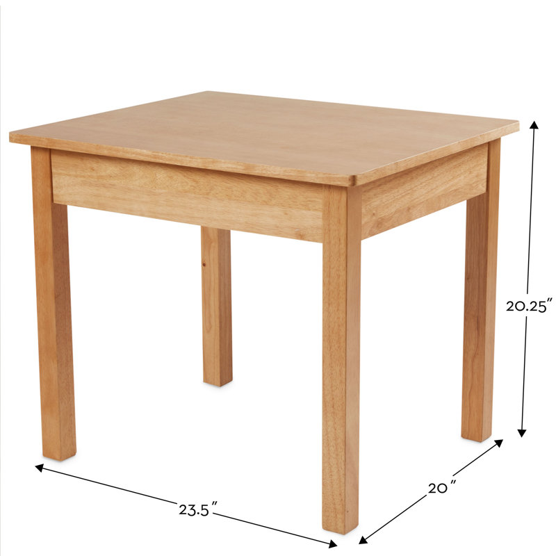 Natural Wood 3-Piece Kids Table and Chair Set