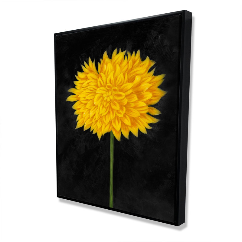 Yellow Chrysanthemum - toile encadrée rustique pour la décoration intérieure