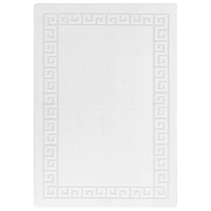 White Non Slip Rocco Area Rugs & Runners – Luxury Living Room Carpet, Bedroom Rug, Kitchen Floor Mat & Hallway Door Mat