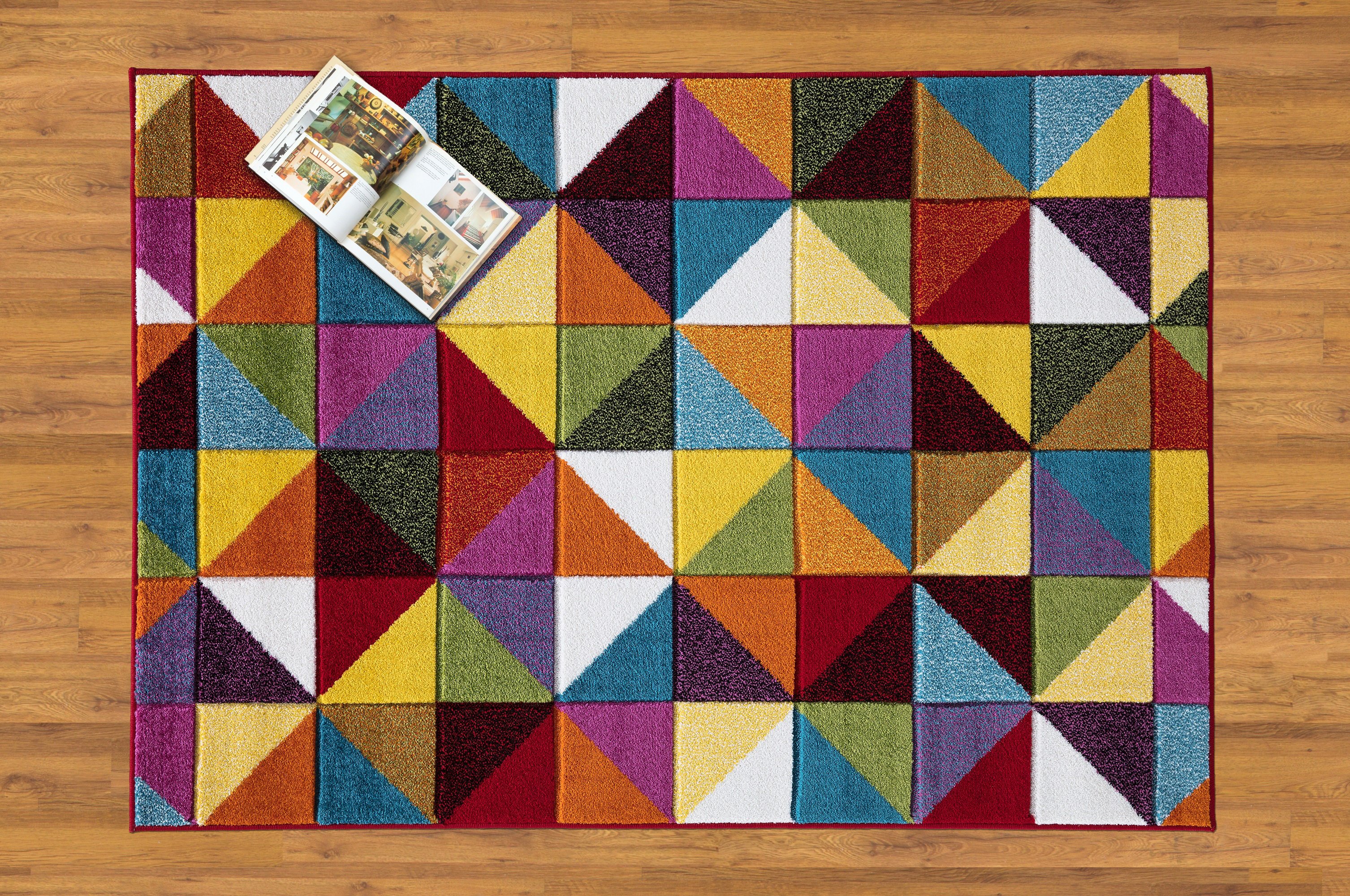 17 Stories Carved Triangle Tufted Multicolour Rug | Wayfair.co.uk